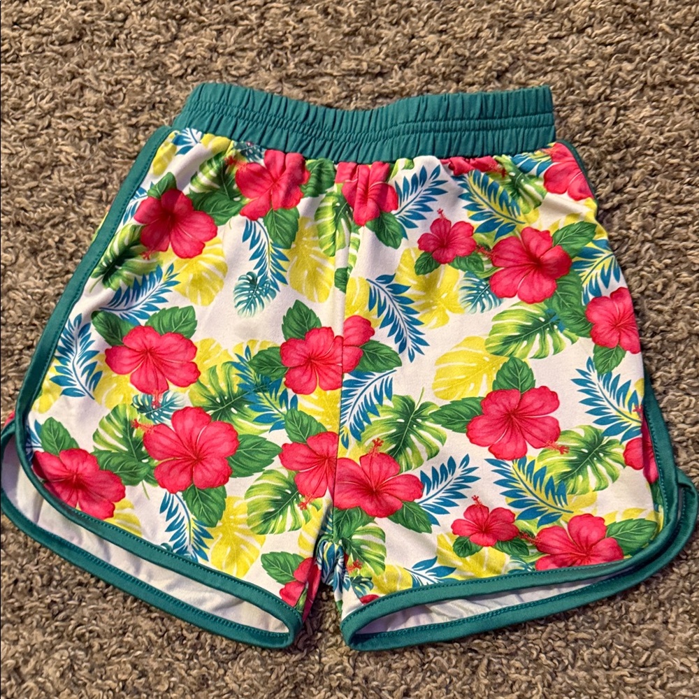 Girls’ Floral Print Athletic Shorts